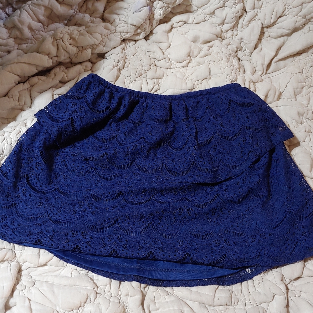 Rue21 Navy Layered Lace Mini Skirt Sz Sm